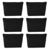 Aspire 6-Pack Black Canvas Cosmetic Bags 7 1/2 x 5