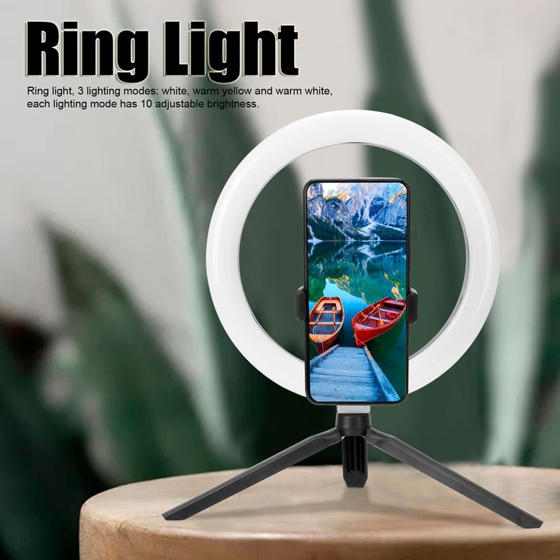 Dimmable LED Ring Fill Light Kit With Tripod Mobile Phone