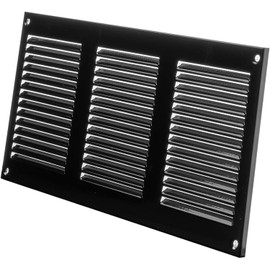 12" x 6" Inch Black Air Vent Cover - Quality Steel Return Air Grilles - for Ceiling and Sidewall - HVAC - with Insect Protection Screen (11.81''x5.90'' Inch, Black)