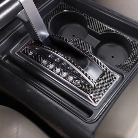 BEBECAR Gear Shifter & Cup holder Carbon Fiber Trim Sticker Set Fits Hummer H2 2003-2007