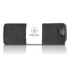 EXHALE OUT Yoga Towel, Yoga Mat, Hot Yoga, Towel, Rug, Quick Drying, Large, Lightweight, Water Absorbent, Storage Bag Included (Dark Gray)
