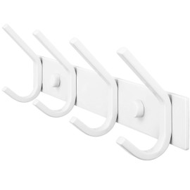 WEBI Coat Rack Wall Mounted,Coat Hooks Wall Mount,Coat Hanger Wall Hook Rack,4 Hooks for Hanging Coats,Hats,Jacket,Clothes,White