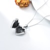 SOULMEET Heart Daisy Locket Necklace That Holds 2 Pictures Silver