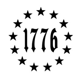 1776 13 Star Vinyl Decal Sticker Military Betsy Ross Flag America USA United States Flag Decal (7", LIGHT PINK)