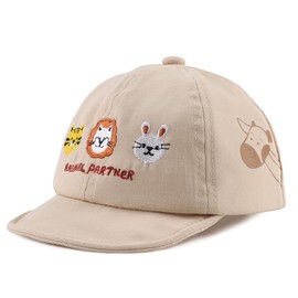 XIAOHAWANG Summer Baby Baseball Cap Boys Toddler Cap with Beautiful Embroidery Spring Baby Girls Peaked Cap, Beige Animal Partner