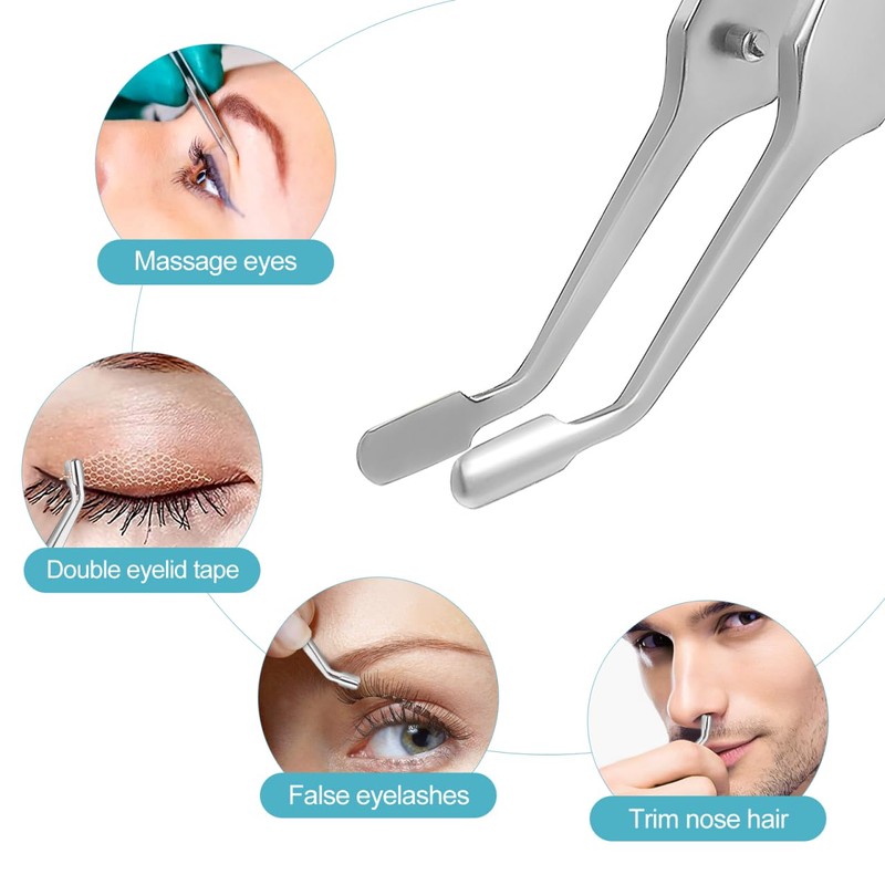 POPETPOP Eyelid Massage Tweezers : Stainless Steel Meibomian Gland Expressor