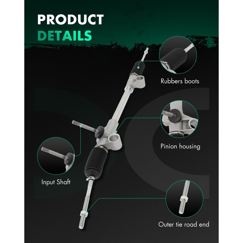 SCITOO Power Steering Rack and Pinion Complete Assembly Replacement For