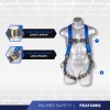 Palmer Safety Full Body Construction Harness with 5 Point Adjustment,...