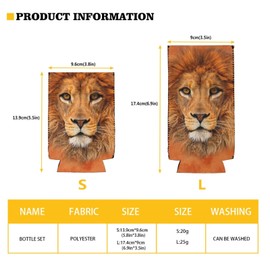 Snilety Dragonfly Slim Beer Can Sleeve for Women Floral Hummingbird Pattern Resuable Cup Covers 2 Pack Can Sleeve Holder Size S