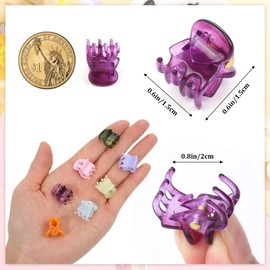Sublaga 72pcs Mini Hair Claw Clips, Hair Clips for Women and Girls, Small Hair Clips Pins little hair clips mini claw hair clips (72pcs muilt colorful)