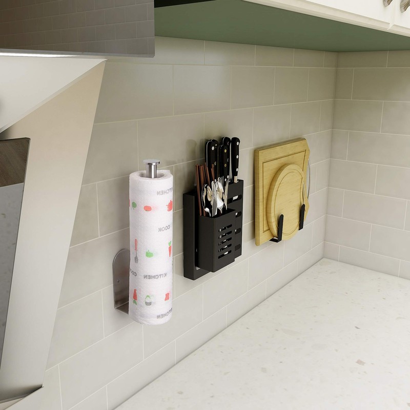 Paper Towel Holder Under Cabinet, OBODING, Self Adhesive or Drilling,