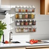 Spice Rack Organizer Wall Mount, 4 Pack Black Seasoning Rack
