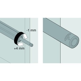 Gedotec Push to Open Door Opener Black - Long Version with Buffer | Blum Opening Support 956A1006 | Pressure Opener for Cupboard Doors - Drawers & Furniture | 1 Piece - Catch Tip-On