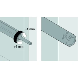 Gedotec Push to Open Door Opener Black - Long Version with Buffer | Blum Opening Support 956A1006 | Pressure Opener for Cupboard Doors - Drawers & Furniture | 1 Piece - Catch Tip-On