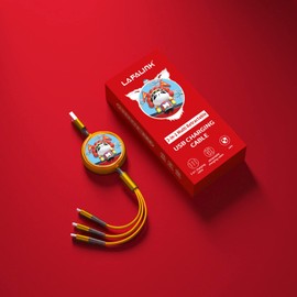 LAFALInK USB Multi Charging Cable,3.6Ft3-in-1 Retractable Charging Cable 3A Retractable Cable Fast Charger Cord withType C/Micro/Port Sync Fast Charging Cord, for All Phones and Tablets