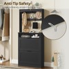 YATINEY Tall Shoe Cabinet with Flip Drawers and Coat Rack,