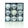 Set of Nine Silver Christmas Tree Baubles (6cm)
