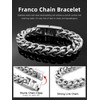 Mens Stainless Steel Franco Chain Bracelet 10MM Link Bracelets, Fold
