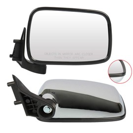 OCPTY Chrome Left Side And Right Side Mirrors Fit For 1987-1993 For Mazda B2200 Chrome Mirror Glass Manual Folding