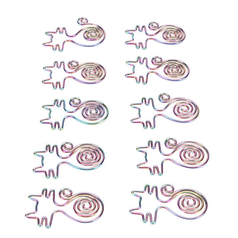 100pcs Cat Shape Paper Clips Colorful Plating Process Increased Slip