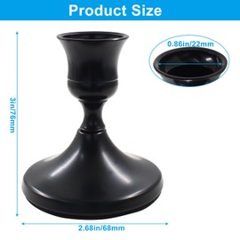 Waziaqoc Set of 2 Black Taper Candle Holder, Decorative Candlestick Holder, Vintage Metal Candle Stick Holder for Dinning Table, Wedding, Mantel, Centerpieces, Party, Holiday