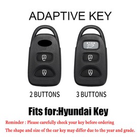 HIBEYO 2 Button Key Fob Cover for Hyundai Kia Elantra Sonata Accent Tucson Sonata Santa FE Carens 2007-2011 Accessories Alloy+TPU Material Double Protector Key Shell Cover-2 Button Black