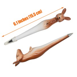 Lopenle 4 PCS Novelty Kangaroo Pens Animal Ballpoint Pens Cute Pens With Black Ink For Kids Adults School Office Birthday Party