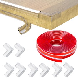 Tira Protectora de Bordes, Anticolisión Protección Silicona, 6 M Tira Protectora Borde + 8 Esquinas para Muebles. Protector de Esquinas de Mesa, Antic