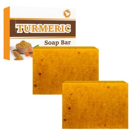 2PCS Turmeric And Ko-jic Acid Soap,Lemon Turmeric & Ko-jic Acid Brightening Soap,Vitamin C For Even Tone & Smooth Glow,Moisturize Firming Pores And Removing Yellow,Deep Cleansing For Body & Face