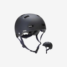 Casco Oxelo Patinaje Roller Skate Patineta Negro Talla M 55-59cm Ventilado y Ajustable