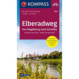 KOMPASS Fahrrad-Tourenkarte Elberadweg - von Magdeburg nach Schmilka 1:50.000: Von Nord nach Süd - immer mit dem Wind. Leporello Karte, reiß- und wetterfest