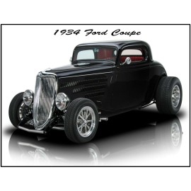 1934 Ford Coupe Hot Rod NEW Metal Sign: 12 x 16" & Free Shipping