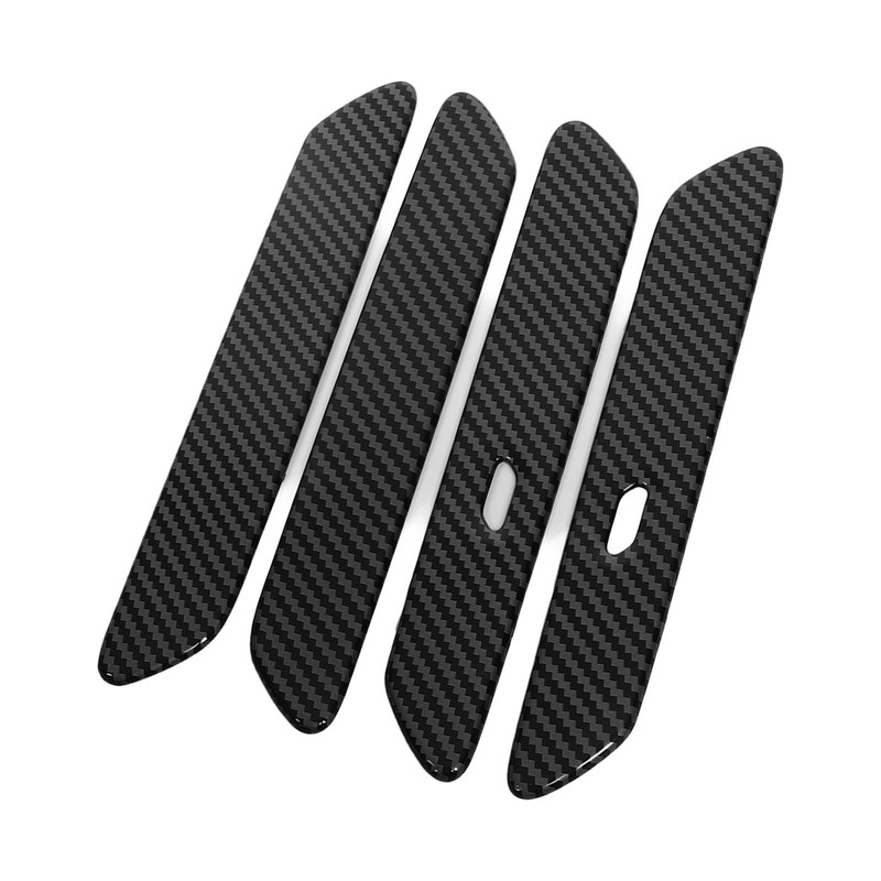 Car Exterior Side Door Handle Cover Trim Sticker Carbon Fiber