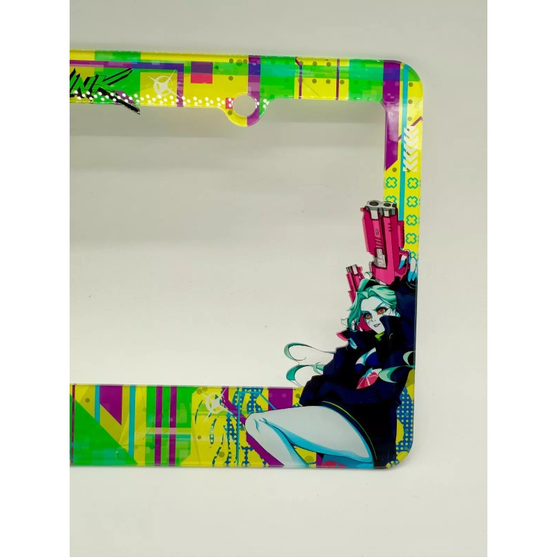 Cyberpunk Edgerunners License Plate Frame with Rebecca and Lucy (Acrylic)