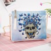 Diamond Painting Wallet White PU Leather Skull Pattern Chain Bag