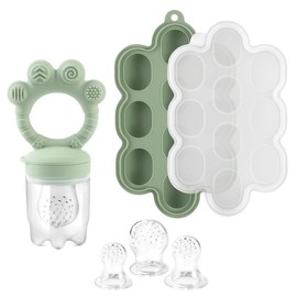 Breastmilk Popsicle Molds &  Fruit  Feeder Pacifier,    Storage Containers,  Popsicle Molds  for   &  Self Feeding (Green) - Color: Pink