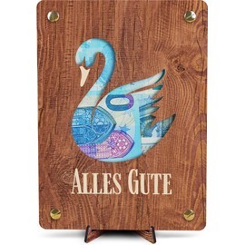 Schwan Deko - XL Geldgeschenk aus Holz inkl. Ständer | Schwan - Schwan Geschenk, Schwan Figur,