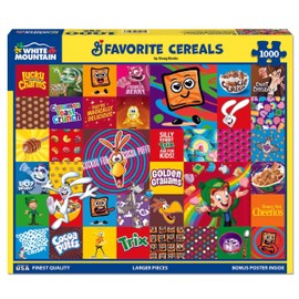 White Mountain Favorite Cereal Puzzle 1000 Piece Food Collage Jigsaw Puzzles for Adults and Families