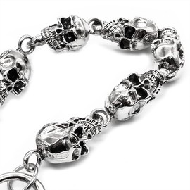 UNIQSUM Short Scowling Skull Wallet chain Metal Biker Punk Key chain CN08S