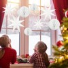 MIAHART 8 Pack Christmas Hanging Star Decoration 4 Pcs 9-Pointed