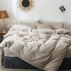 MooMee Bedding Duvet Cover Set 100% Washed Cotton Linen Like