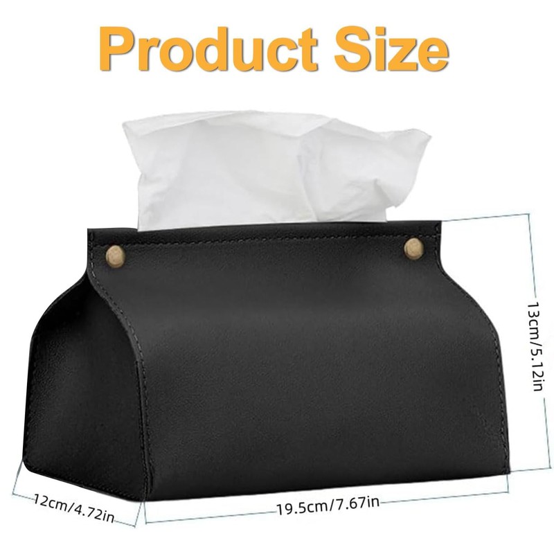 1Pcs Tissue Box Cover, Refined Modern PU Leather Tissue Box