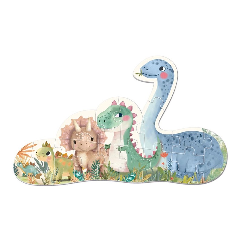 APLI Kids 20124 -Puzzle progressivo da 15 pezzi con dinosauri