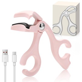 Heated Eyelash Curler, USB Heated Eyelash Curler, Electric Eyelash Curler without Side Frame for Real and False Eyelashes, Good Curling Effect (Pink)