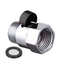 Shower Shut Off Valve, G1/2 Brass Shower Water Restrictor Switch Universal Shower Head Flow Control Valve for Handheld Shower, Bidet Sprayer (Black)