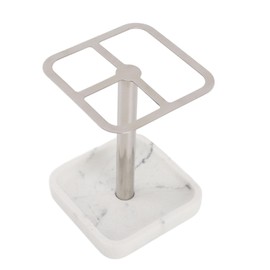 304 Stainless Steel Toothbrush Holder, Space Saving Toothpaste Storage Stand with 3 Slots for Bathroom, No Drilling Installation (Silver)