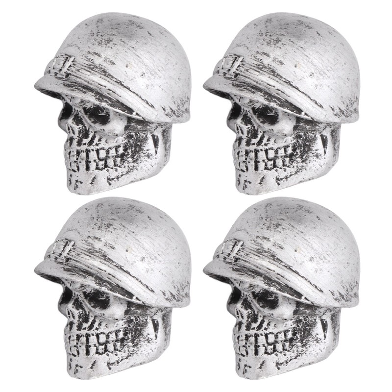 4PCS Tire Valve Caps Skull Style Anti Oxidization Universal for