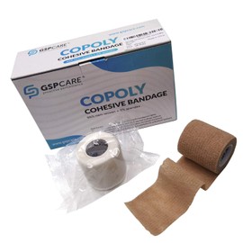 Self Adherent Cohesive Wrap Bandages Non-Woven Bandage rolls 6 Count 5cm*4.5m (White,pink,orange,skin,light green, yellow)