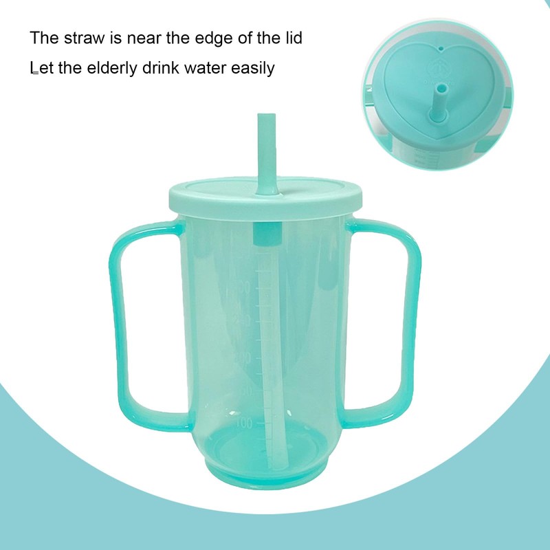 Qancesd 2 Pack Adult Sippy Cups for Elderly 2 Handles