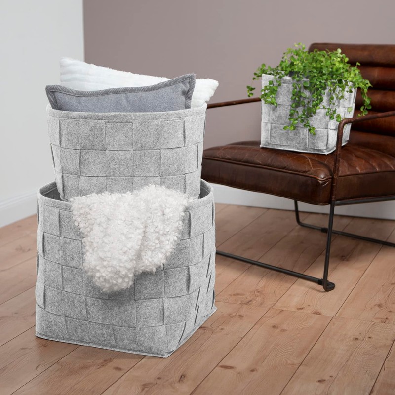 N8WERK Felt Storage Basket 24 x 24 x 24 cm